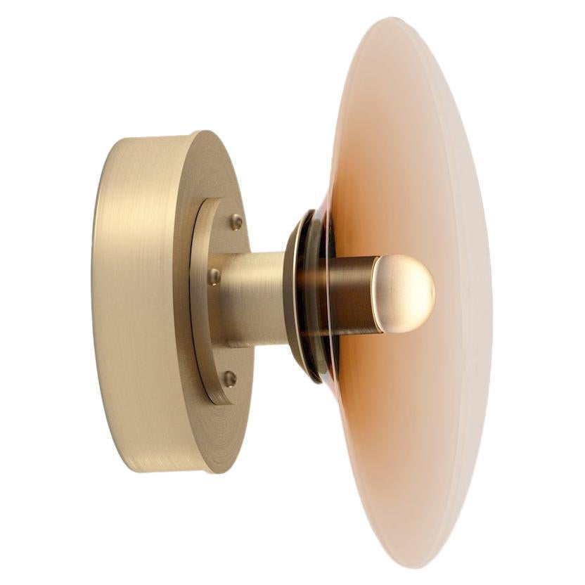 Luna a Round Sconce in Satin Brass For Sale