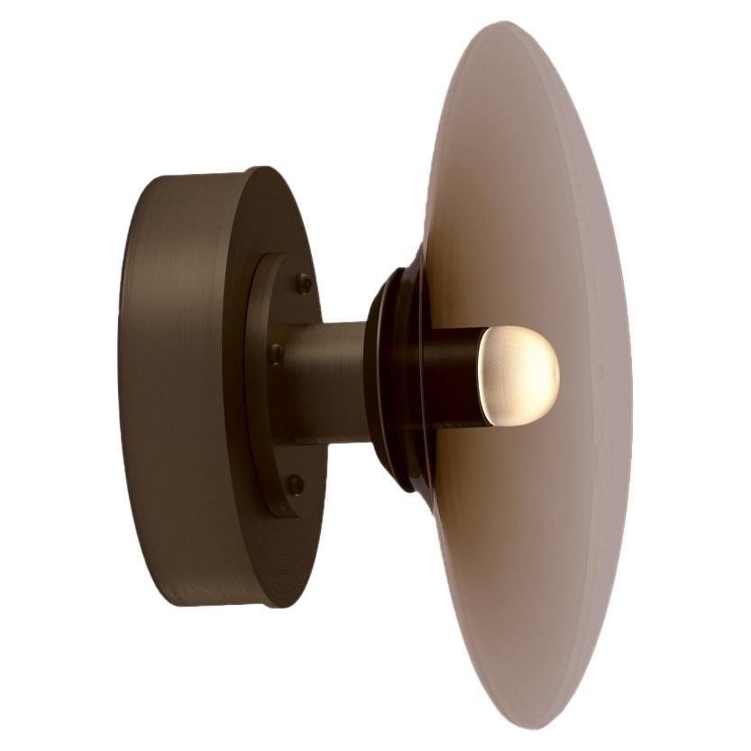 Luna a Round Sconce in Satin Bronze For Sale