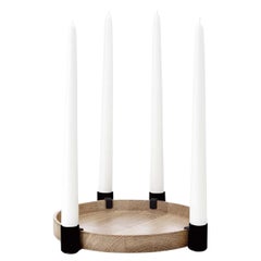 Luna Black Candleholder and Tray by Applicata