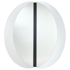 Luna Black Corner M Sculptural Black Lacquered Wall Mirror by Deknudt Mirrors