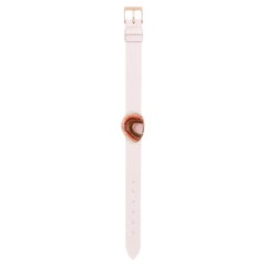 LUNA Bracelet, Pink Agate with 0.30ct Diamonds, 18k Rose Gold, 3 Leather Straps