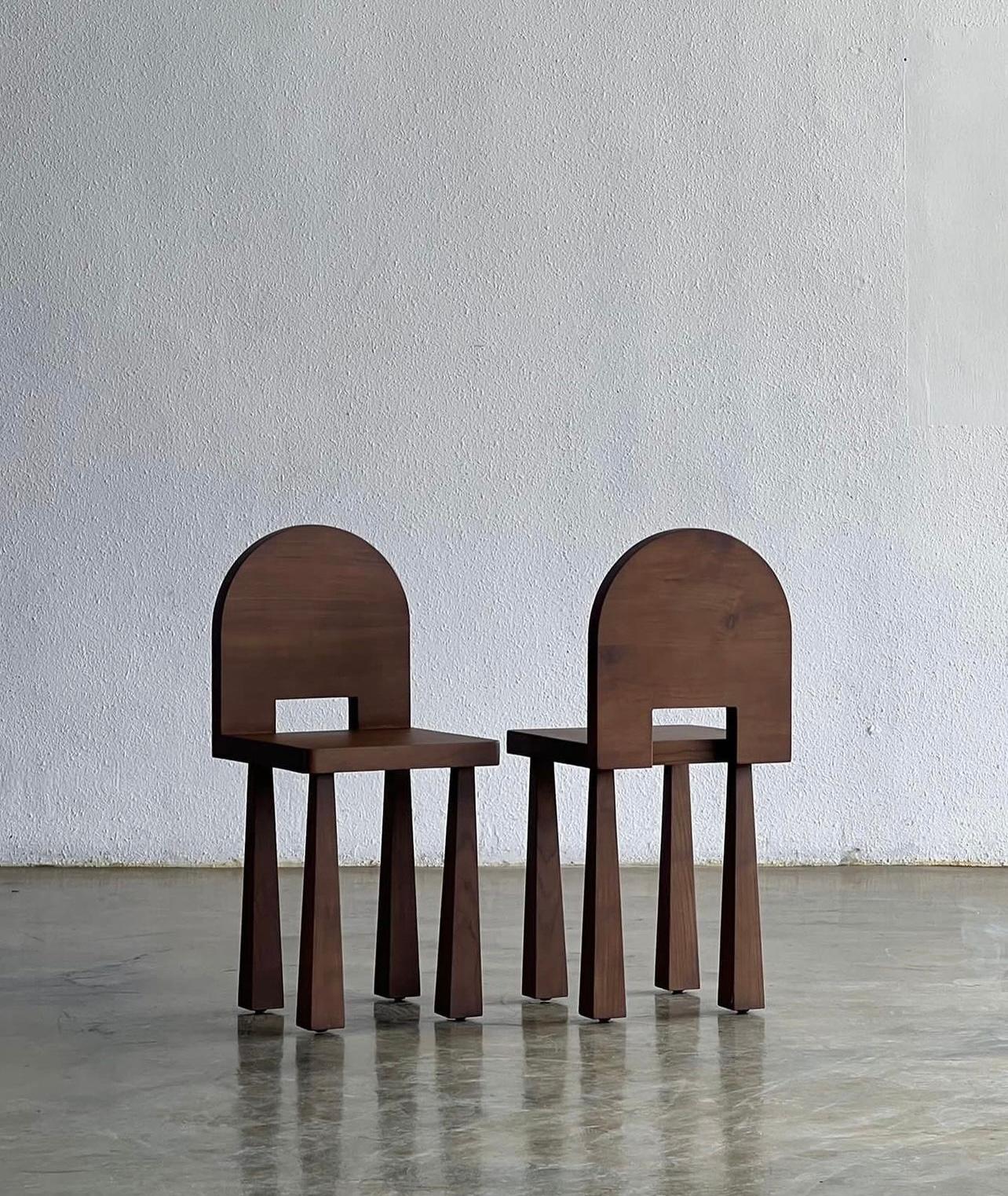 Luna Chair by Studio Kallang
Dimensions: W 37 x D 39 x H 70 cm
Materials: Solid Teak. 

STUDIO KALLANG IS A SINGAPORE AND SEATTLE BASED PROJECT FOCUSING ON OBJECTS DESIGNED BY FAEZAH SHAHARUDDIN.
PIECES ARE PLAYFUL EXPLORATIONS IN FORM, MATERIALITY