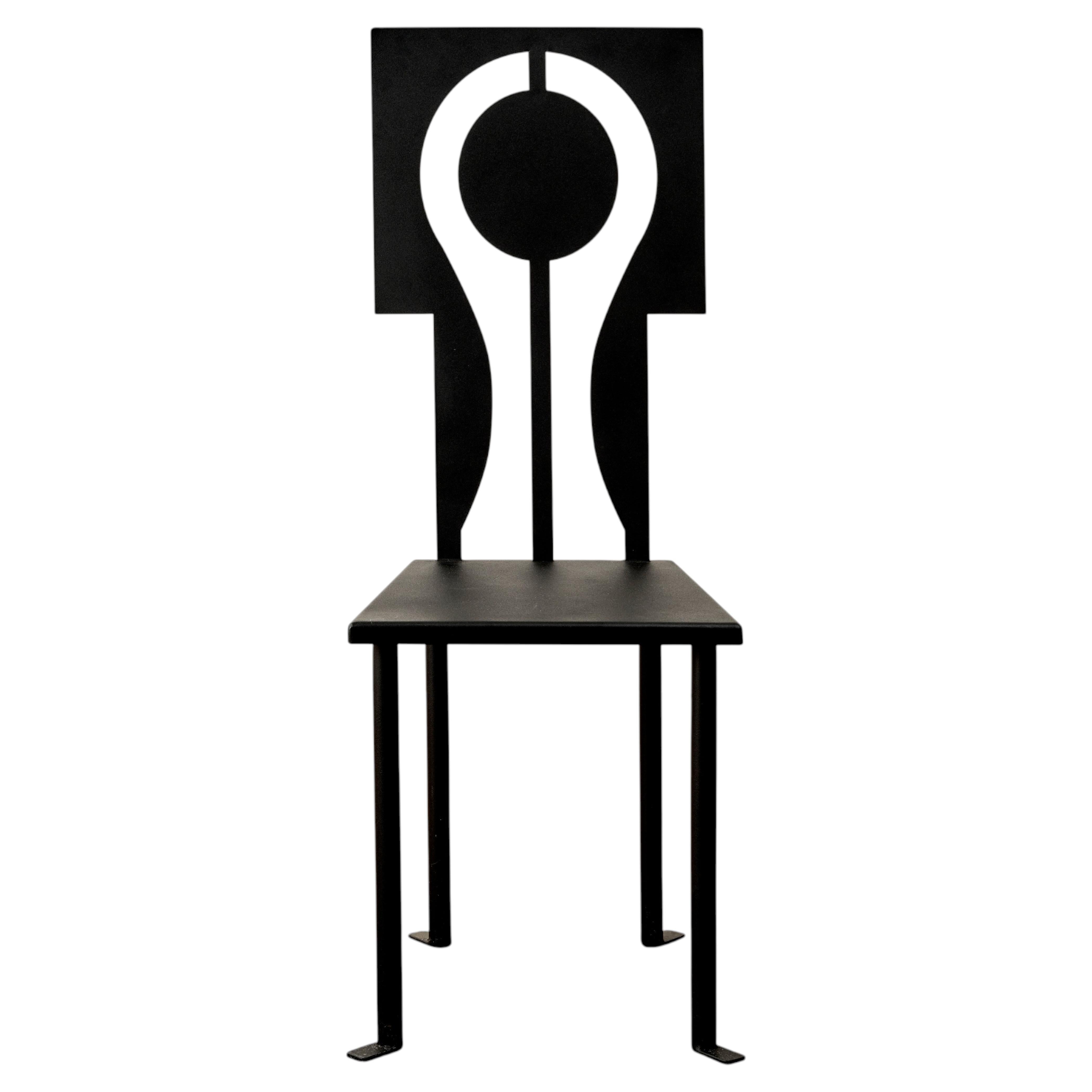 Luna Chair in Black Powder Coated Iron by Animate Objects