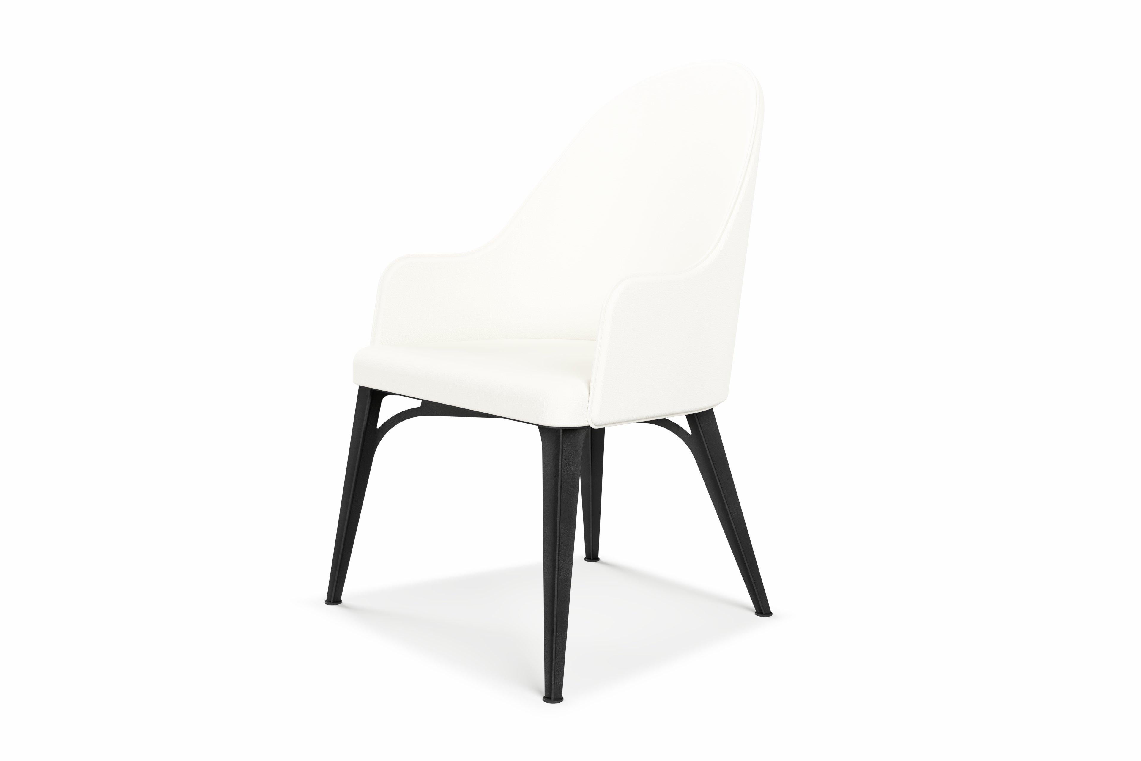 Luna upholstered armchair with steel legs For Sale 7