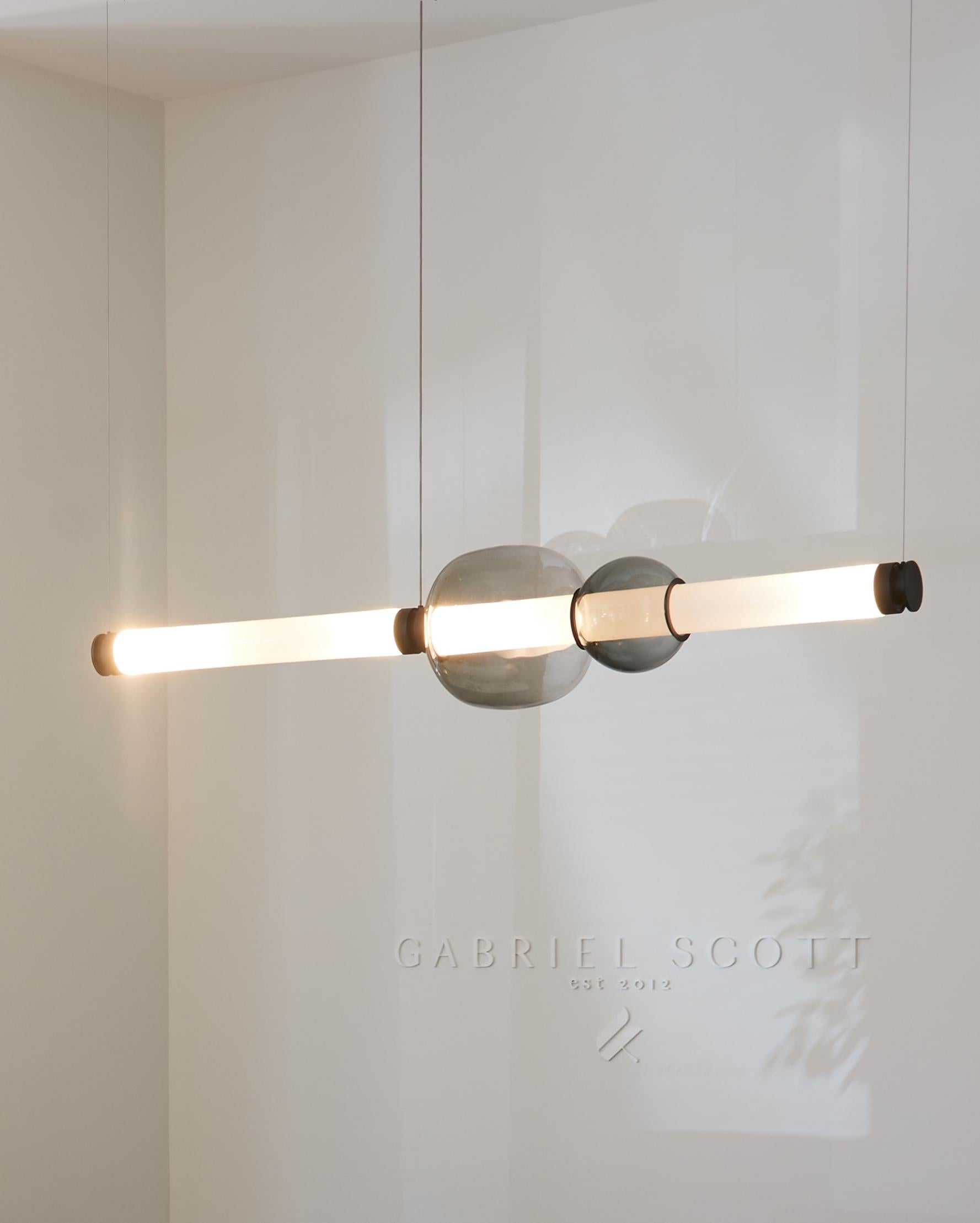 Contemporary Luna Chandelier 1 Tier in Glass and Metal by Gabriel Scott