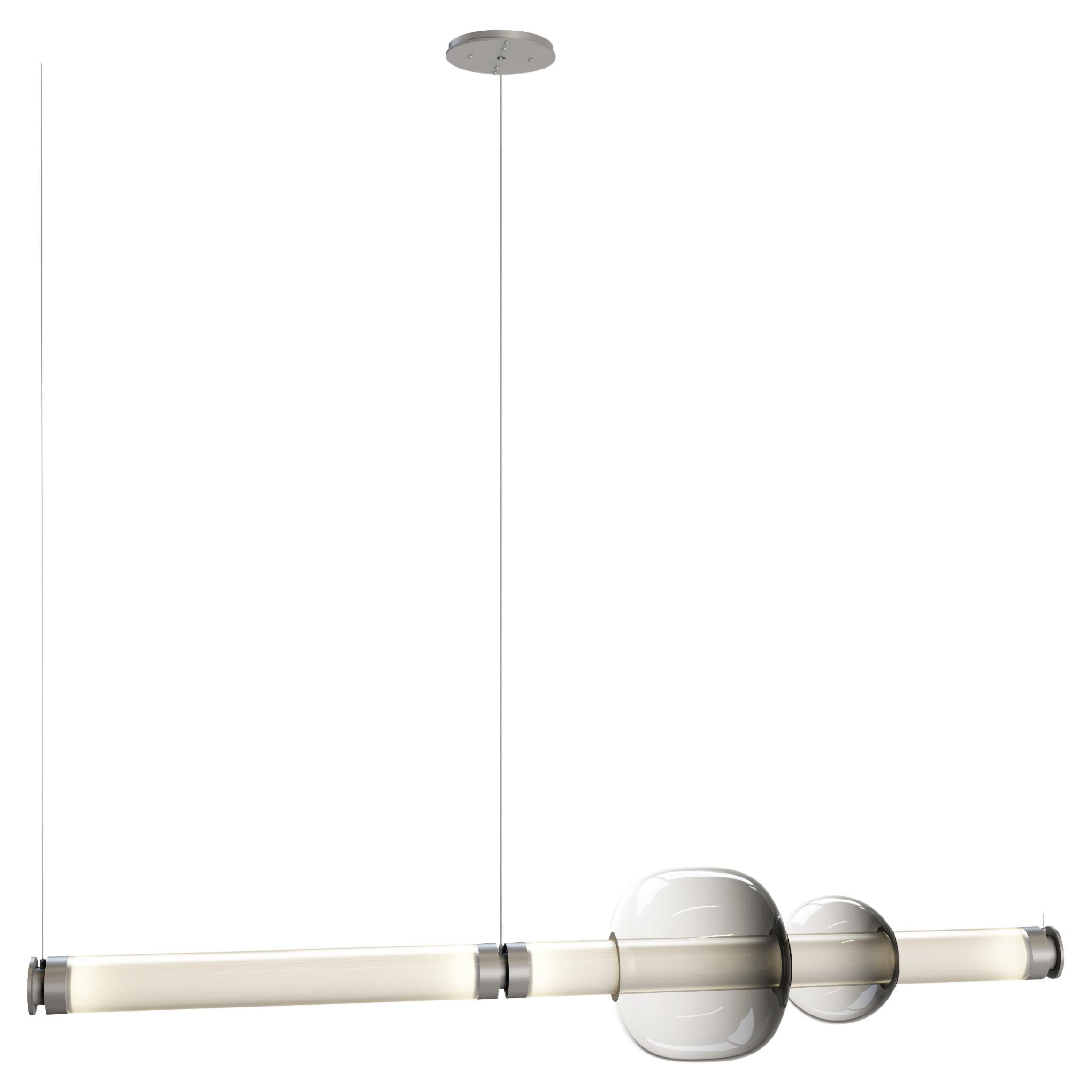 Luna Chandelier 1 Tier in Satin Nickel For Sale