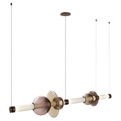 Lampadario Luna XL a 1 piano in bronzo satinato