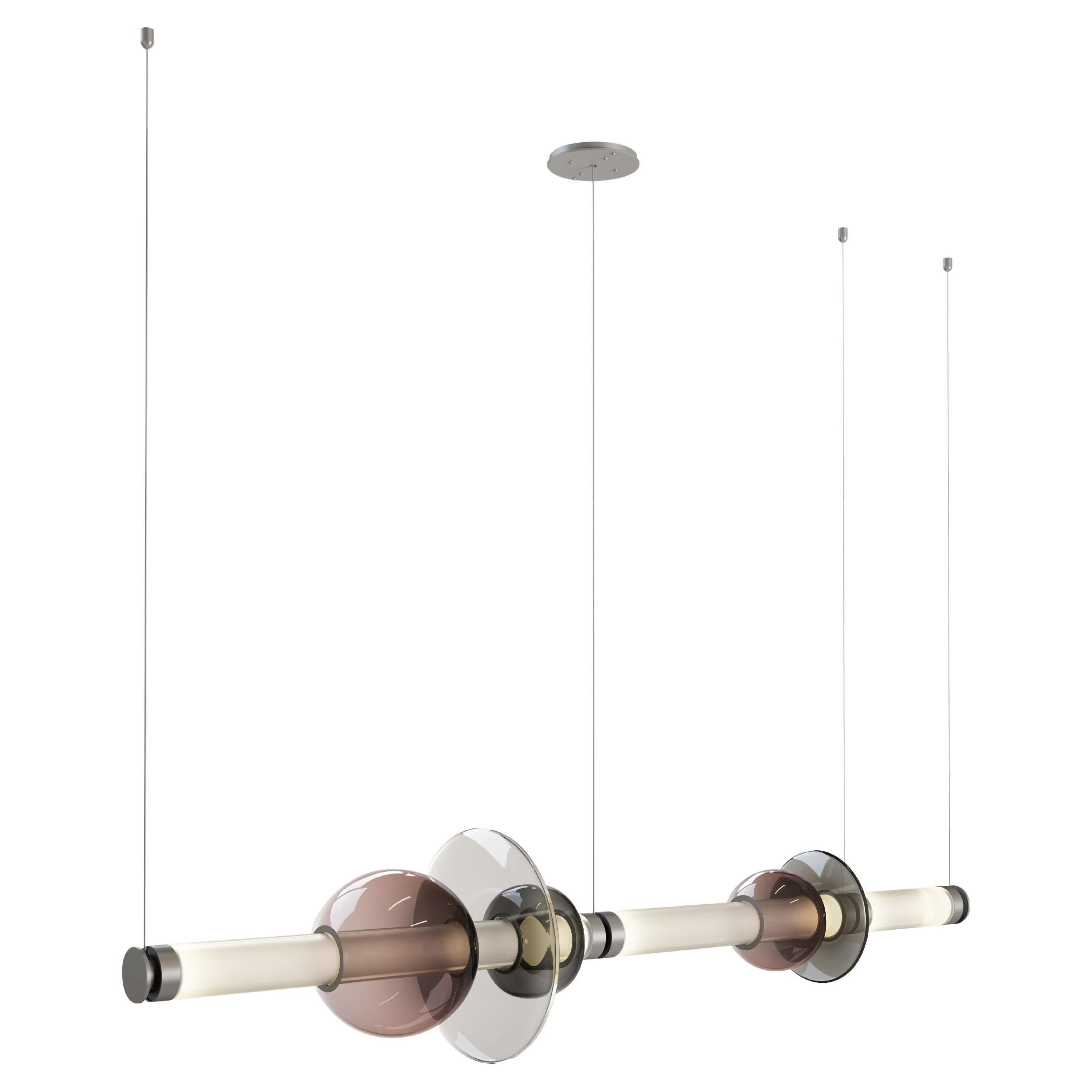 Luna Chandelier XL 1 Tier in Satin Nickel For Sale