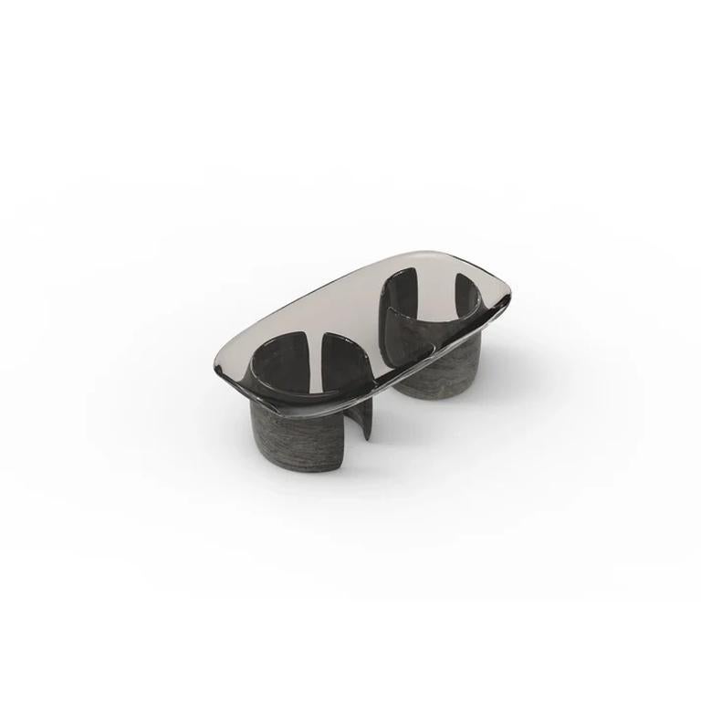Glass Luna Coffee Table – A Fusion of Sculptural Form & Modern Elegance For Sale