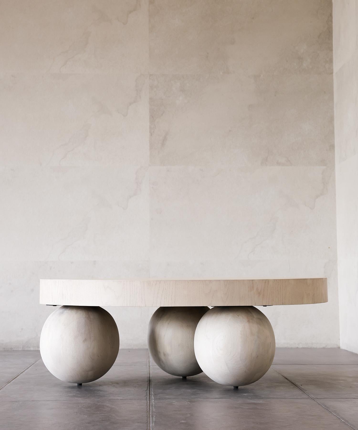 Organic Modern LUNA COFFEE TABLE - Bleached White Oak SHO MODERN For Sale