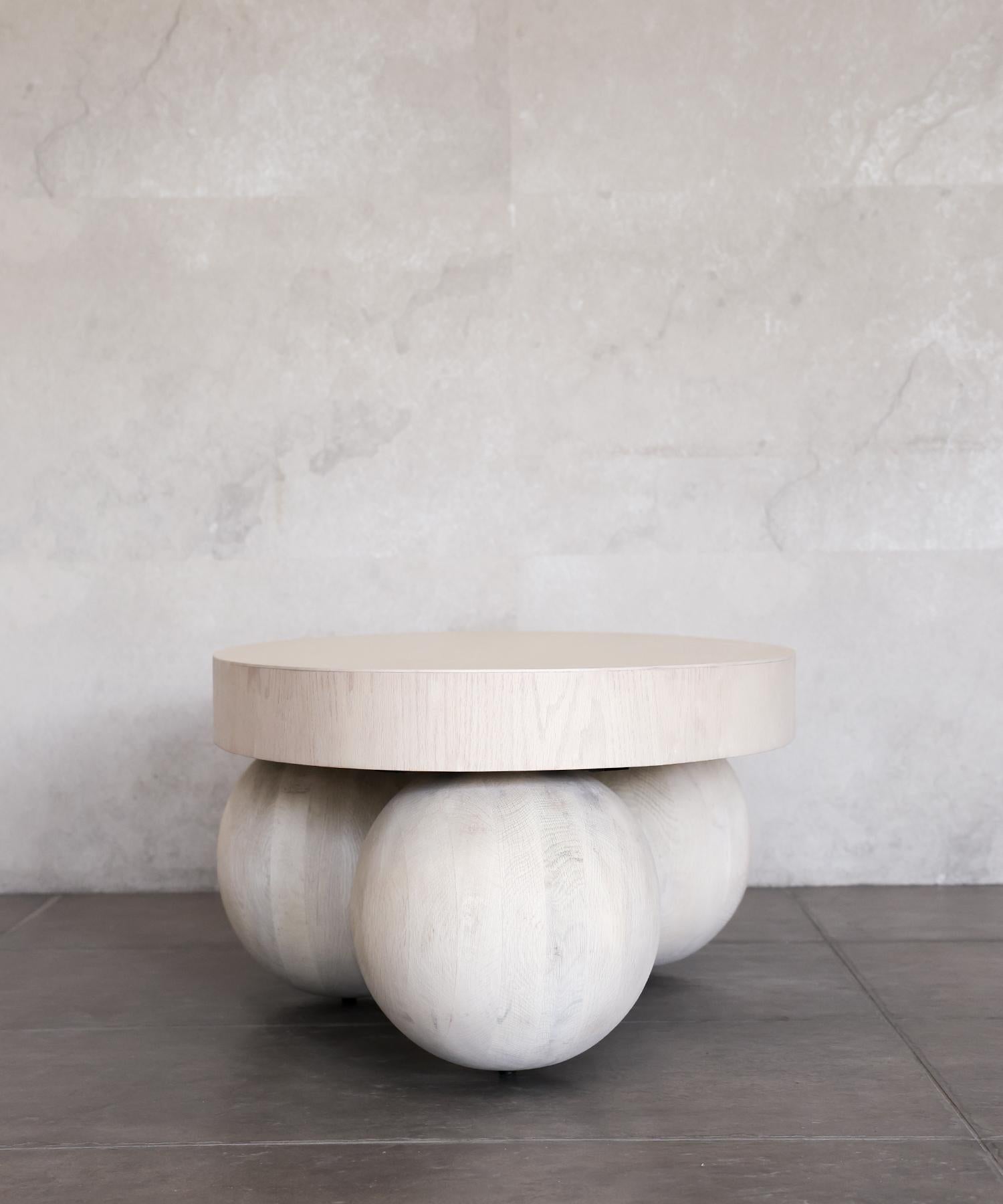 Indian LUNA COFFEE TABLE - Bleached White Oak SHO MODERN For Sale