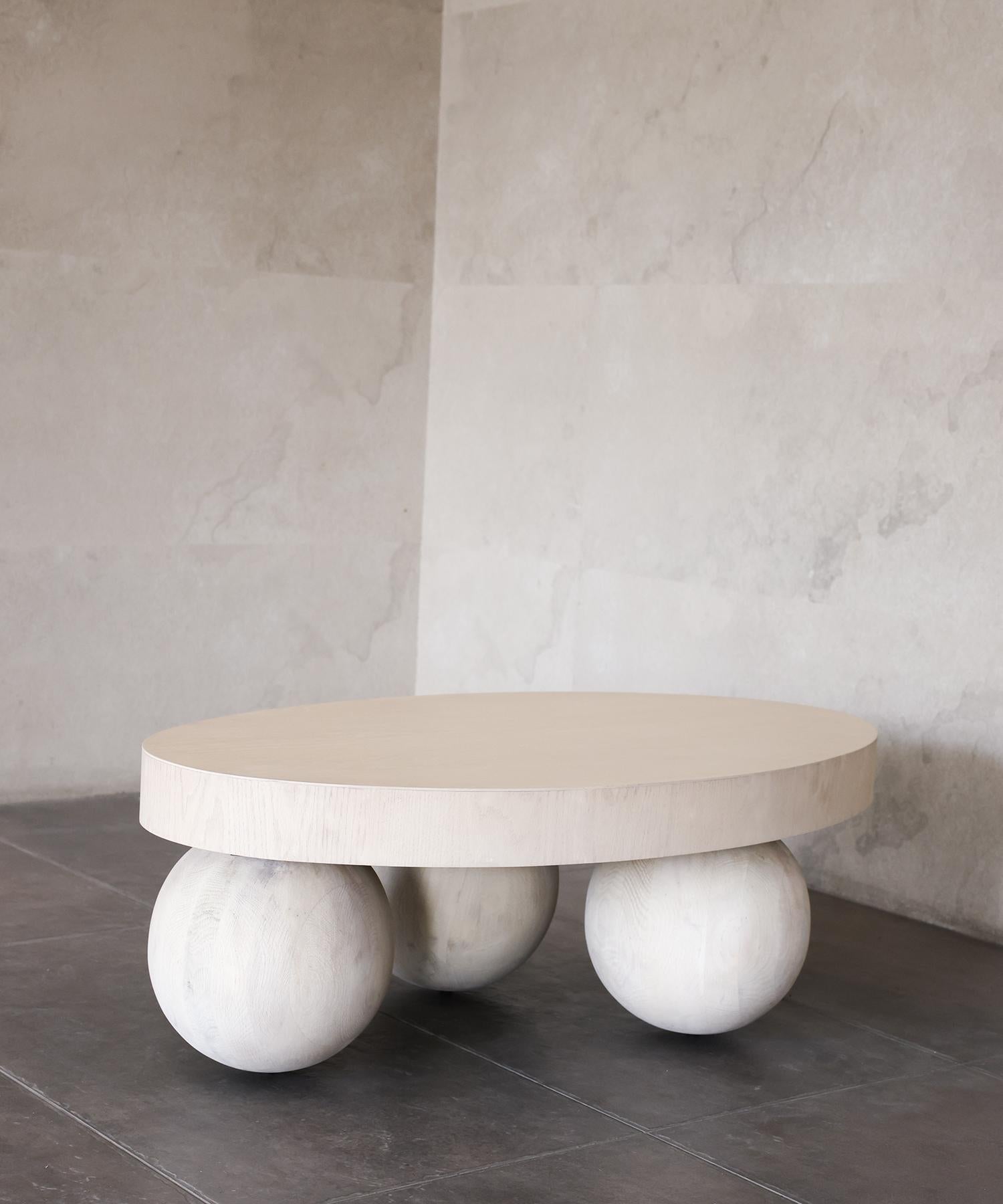 LUNA COFFEE TABLE - Bleached White Oak SHO MODERN In New Condition For Sale In Laguna Niguel, CA