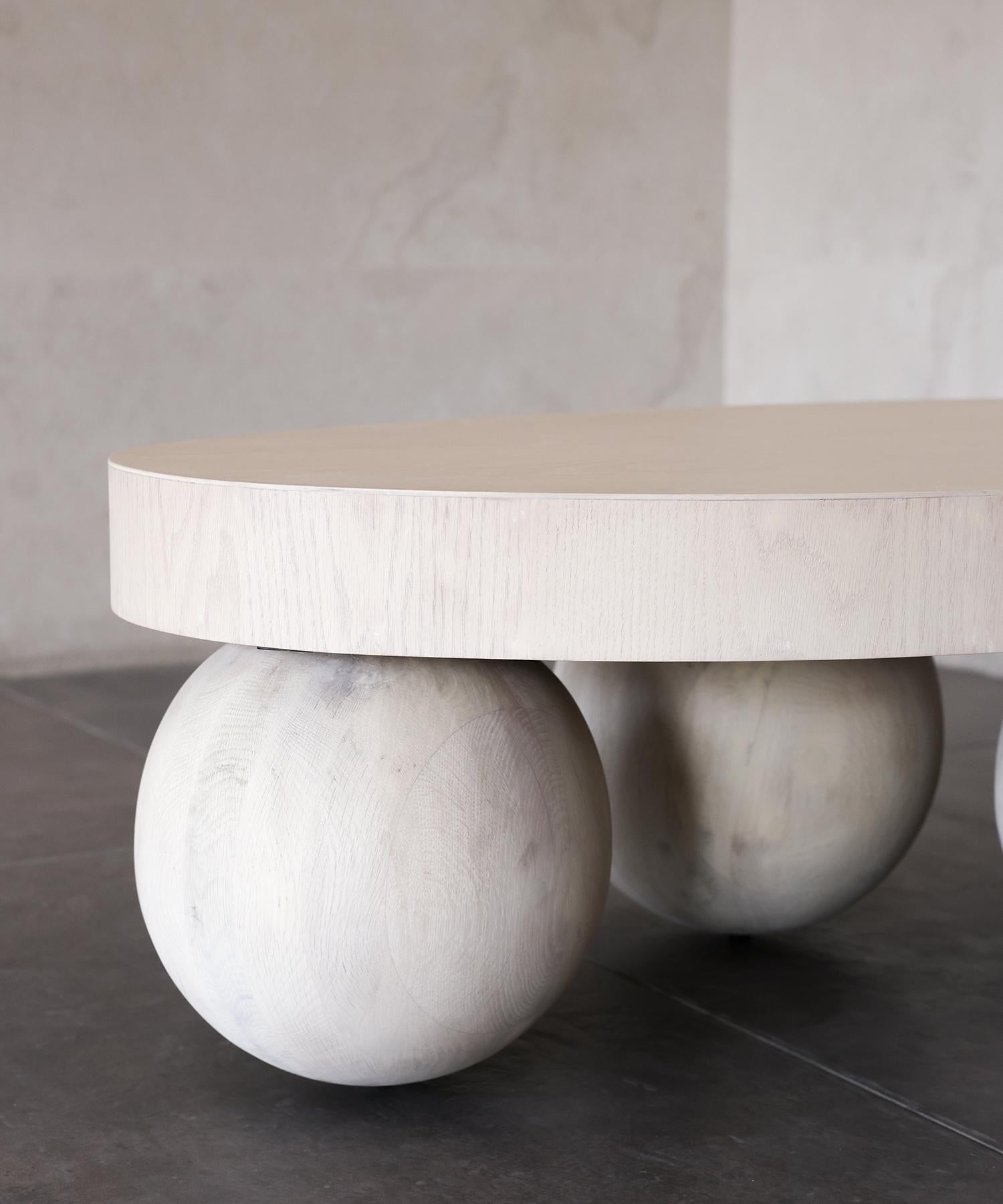Contemporary LUNA COFFEE TABLE - Bleached White Oak SHO MODERN For Sale