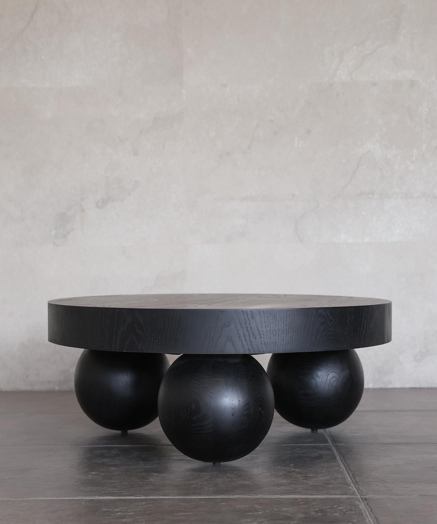 Indian LUNA COFFEE TABLE - Ebony Black Oak SHO MODERN For Sale