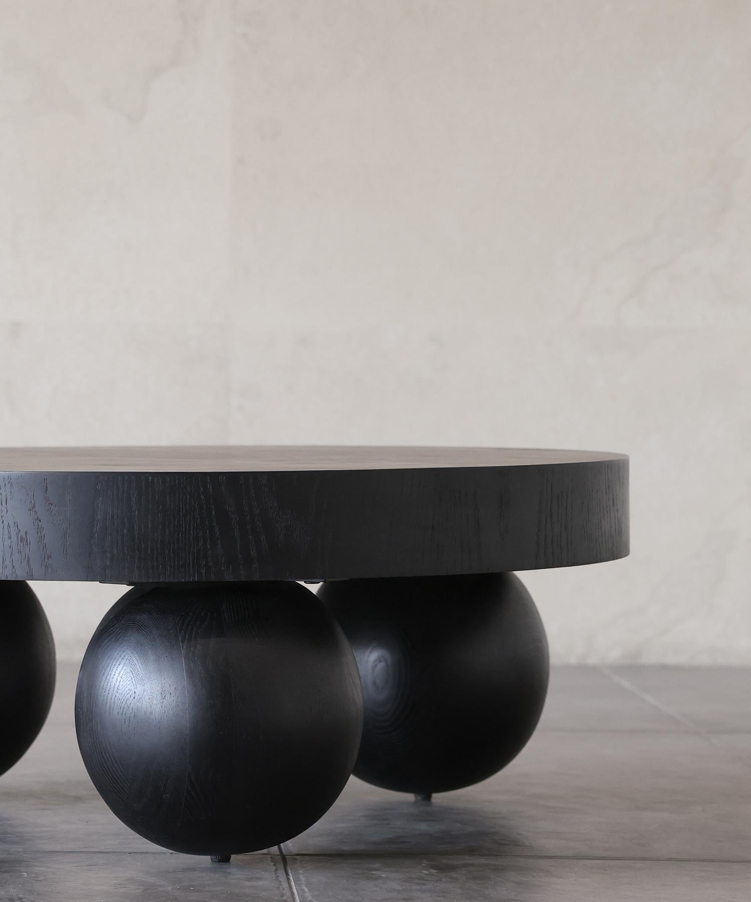 LUNA COFFEE TABLE - Ebony Black Oak SHO MODERN In New Condition For Sale In Laguna Niguel, CA