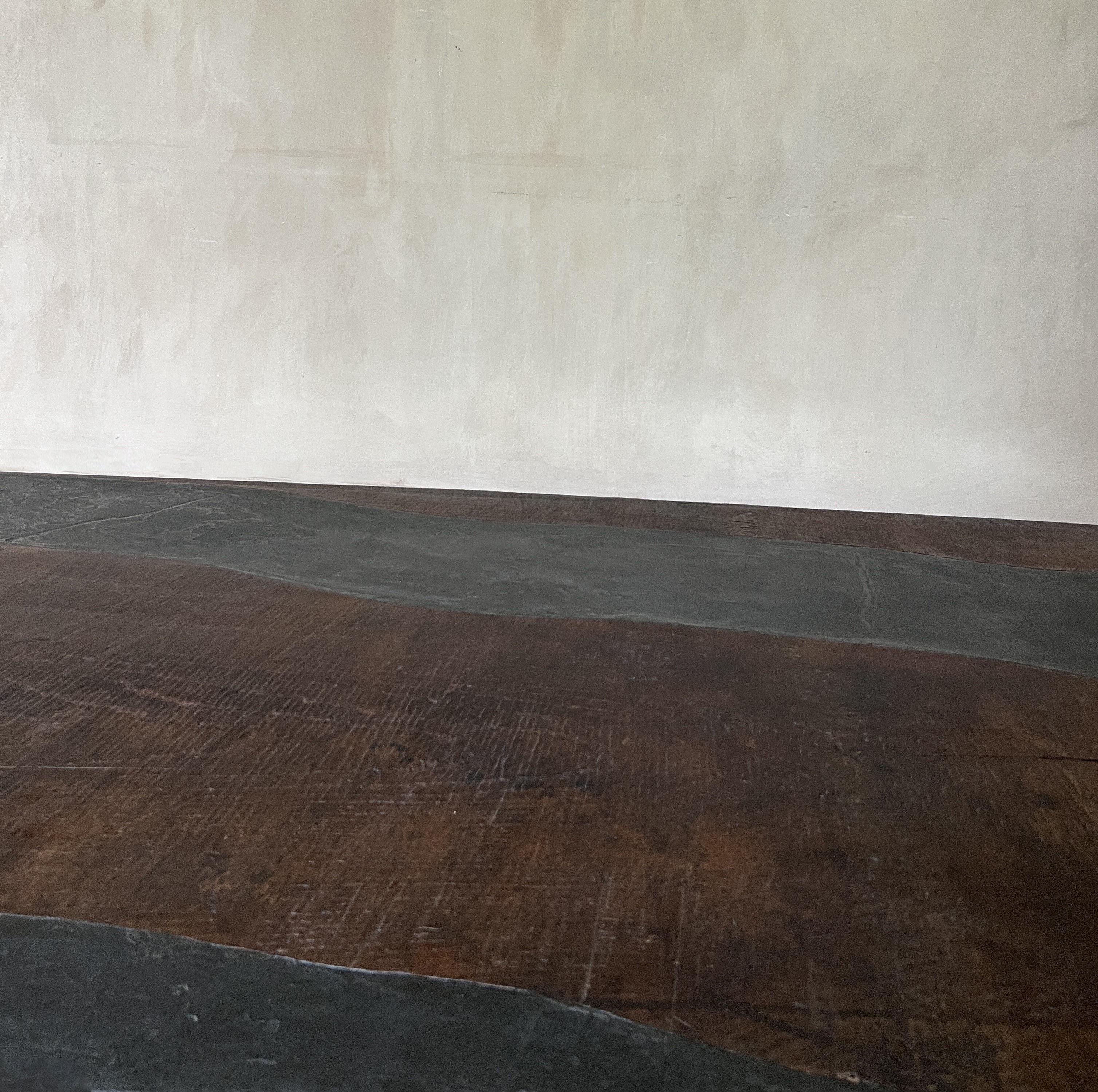 Table basse Luna en châtaignier recyclé et plâtre marbré Excellent état - En vente à Vosselaar, BE