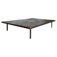 Luna Coffeetable with Reclaimed Walnut and Marbleplaster