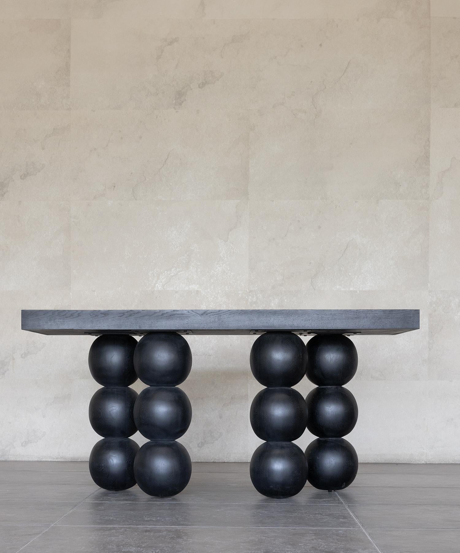 Modern LUNA CONSOLE TABLE - Ebony Black Oak SHO MODERN For Sale