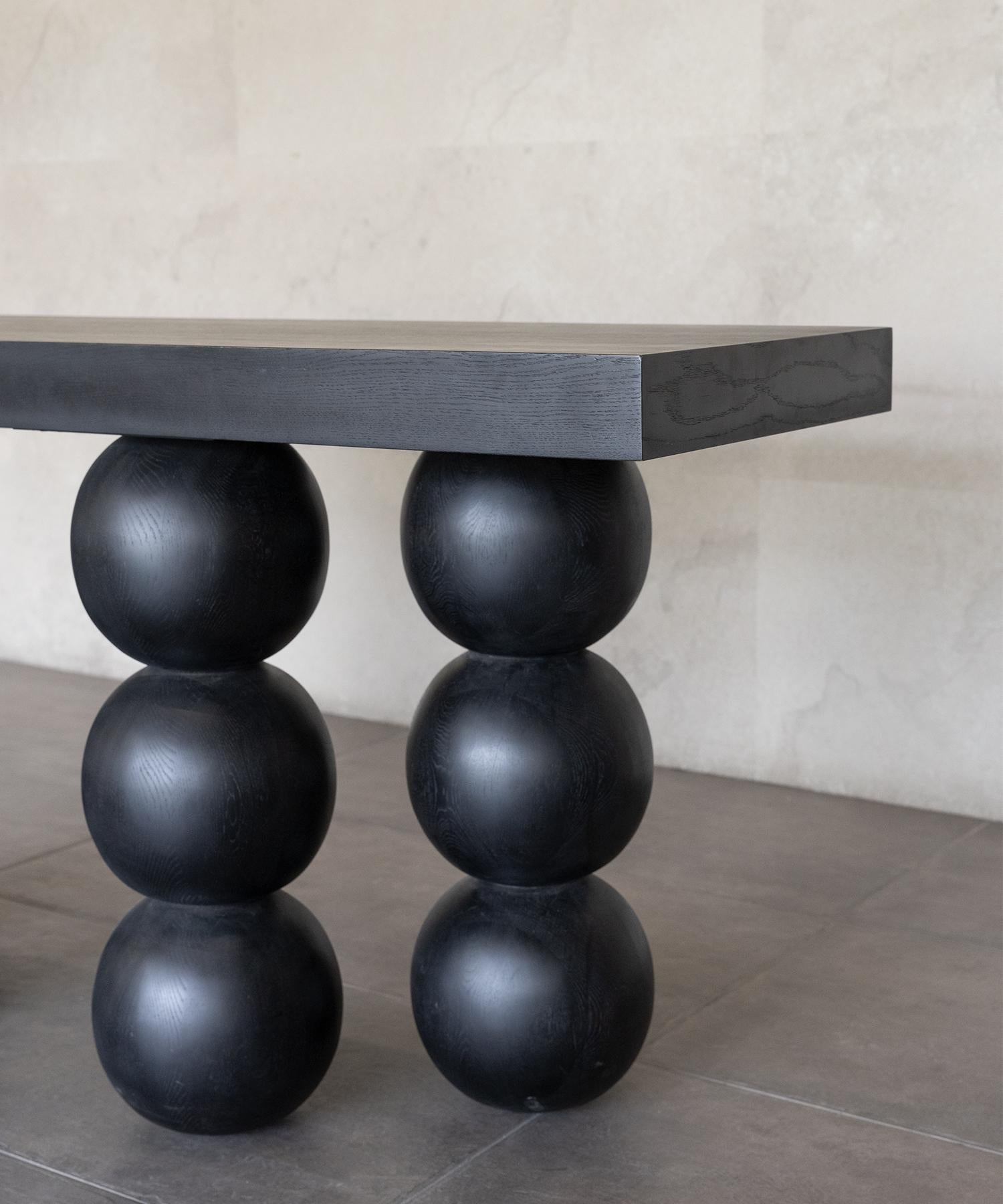 LUNA CONSOLE TABLE - Ebony Black Oak SHO MODERN For Sale 1