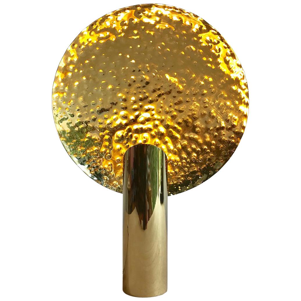 Contemporary Minimalist Poetic brass table lamp by Cristiana Bertolucci