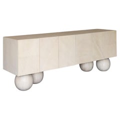 TABLE CREDENZA LUNA - Chêne blanchi blanchi, MODERN