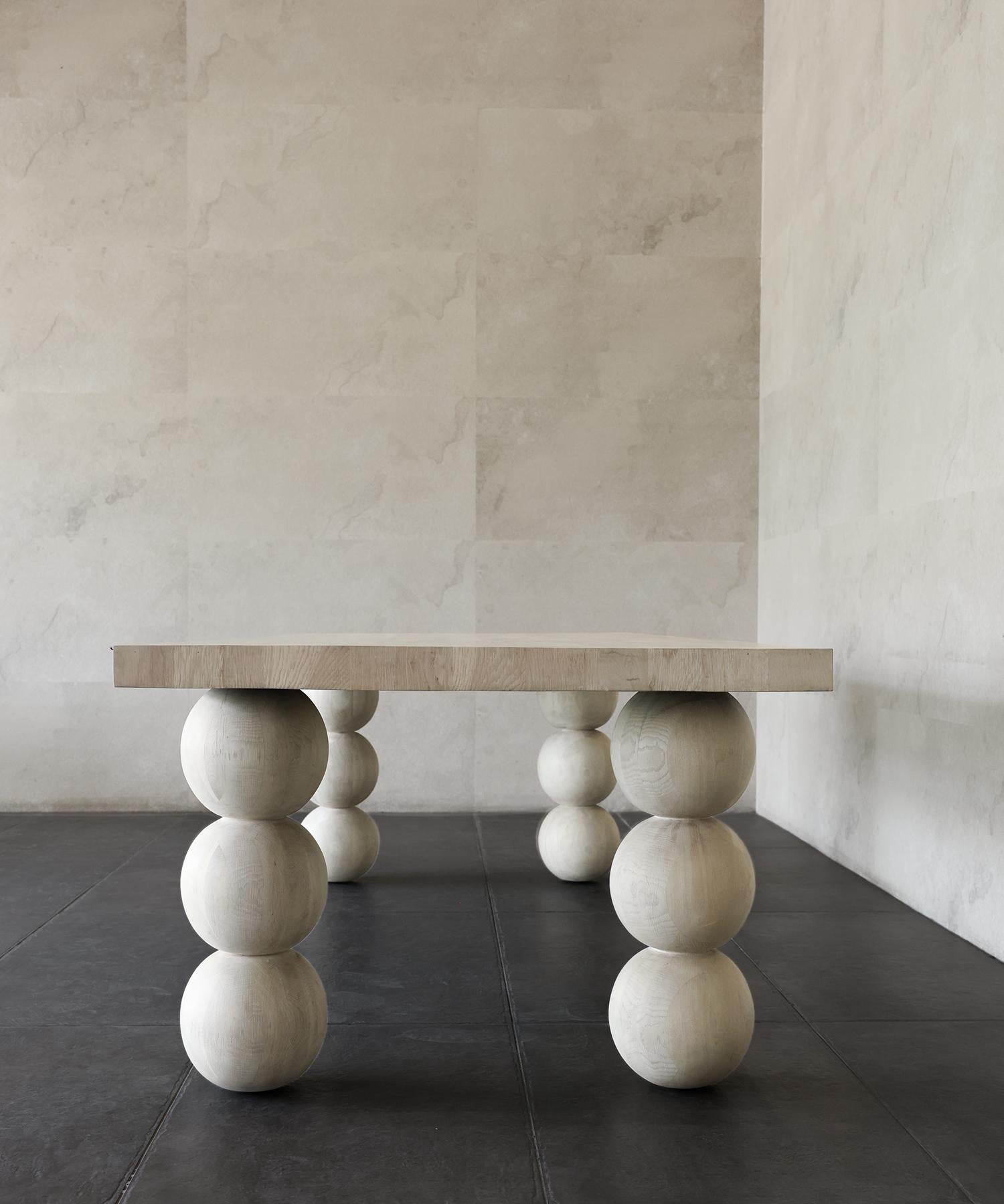 Contemporary LUNA DINING TABLE - Bleached White Oak SHO MODERN For Sale