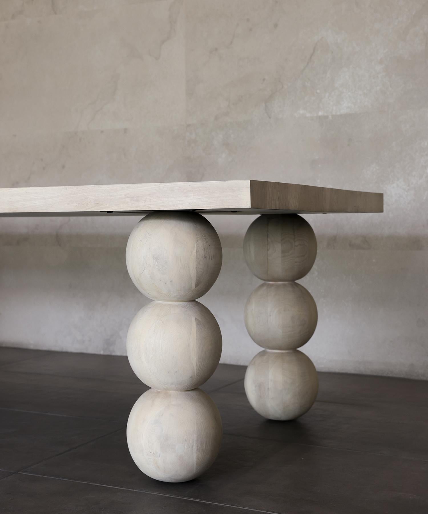 LUNA DINING TABLE - Bleached White Oak SHO MODERN For Sale 1
