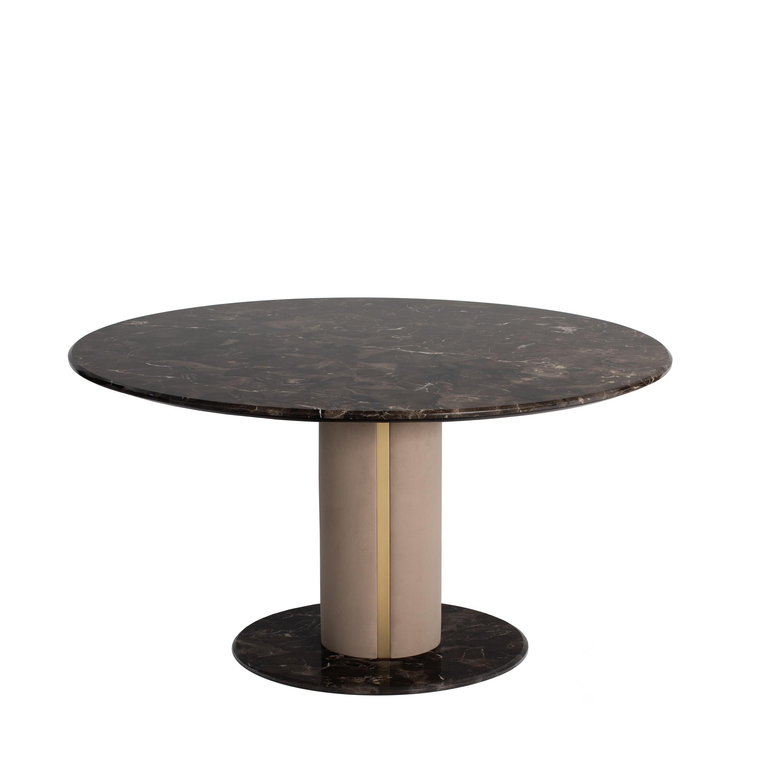 Modern LUNA round table with Marble Top and Base For Sale