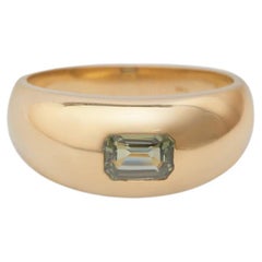 Luna Dome Ring - Green Tourmaline 1.67CW 14k Solid Yellow Gold