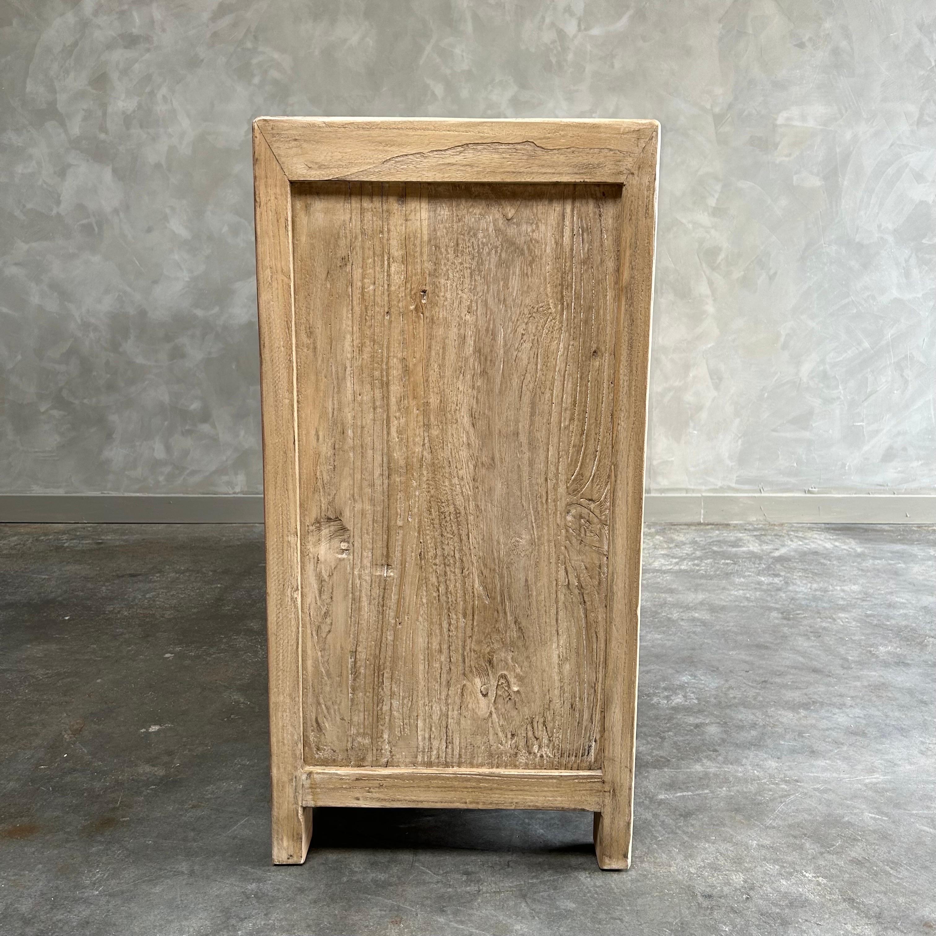 Luna Double Reclaimed Wood Cabinet with Drawers For Sale 2