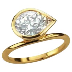 Luna Drop 14K (or 18k upon request) Yellow Gold Diamond Ring