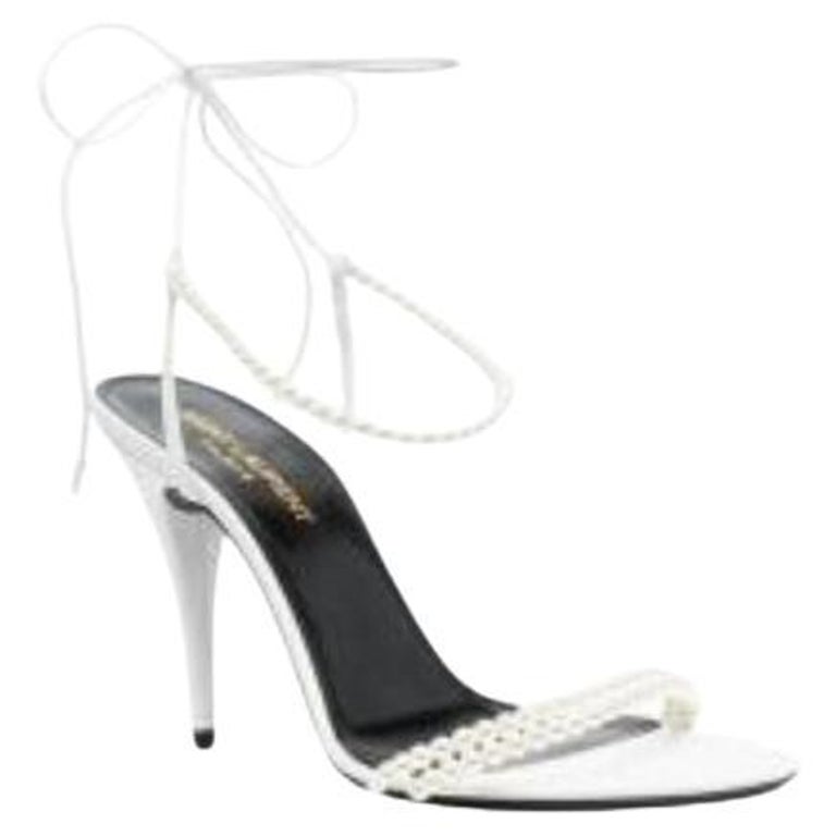 Luna fauxpearl leather sandals at 1stDibs