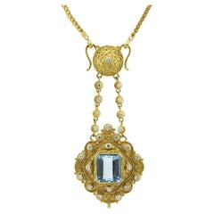 Luna Felix Pendentif en or avec aigue-marine et diamants
