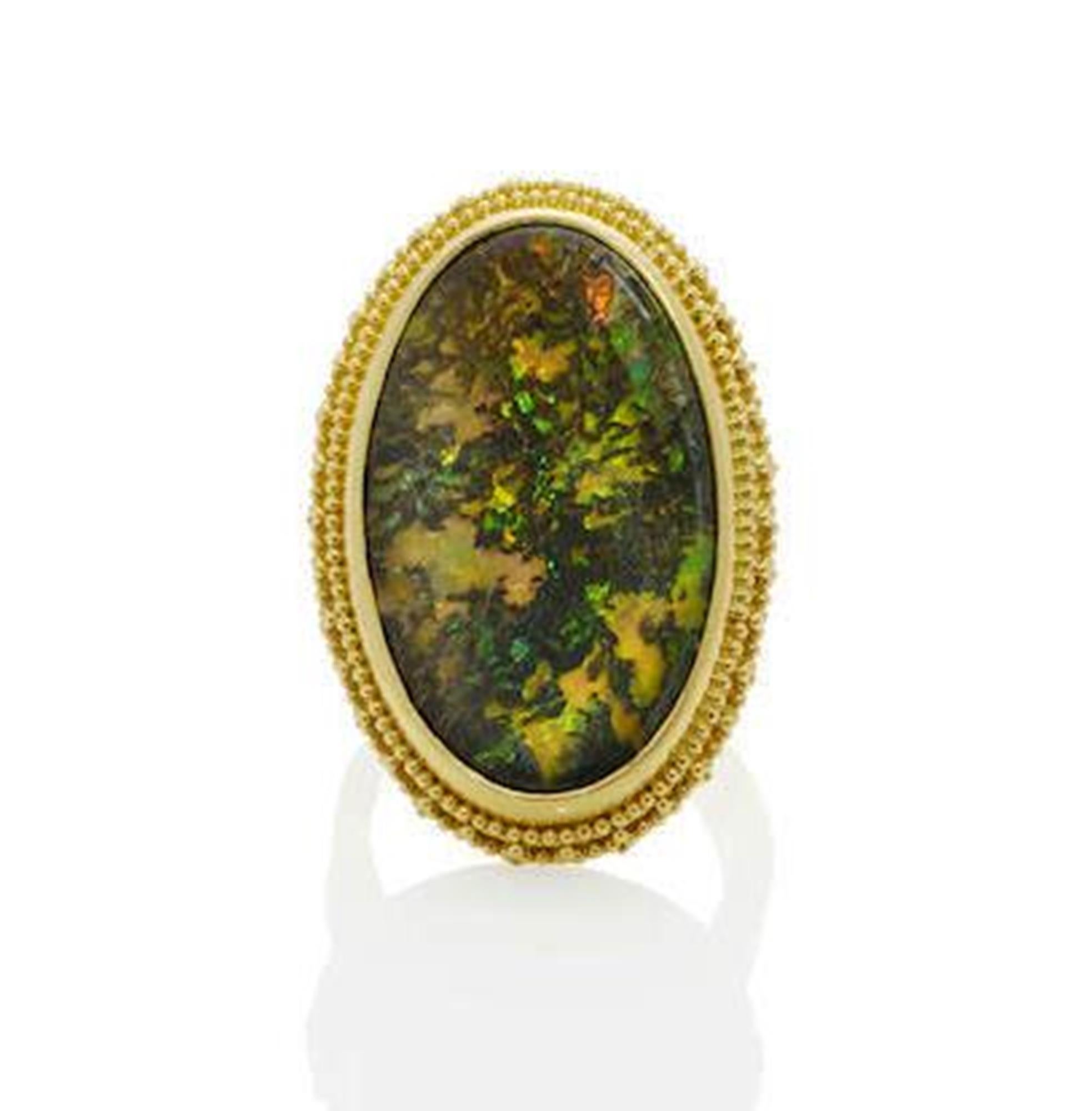 Luna Felix „Conk Wood“ Opal 22k Gelbgold Designer-Ring im Angebot 2