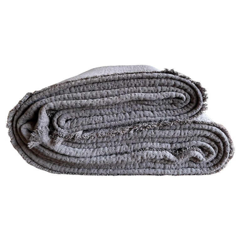 Luna French Cotton Blanket or Coverlet in Beige Rose For Sale at 1stDibs