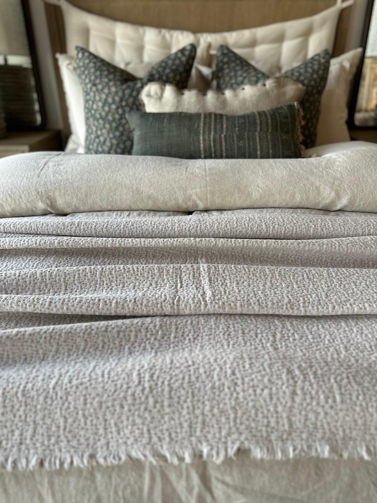 Luna French Cotton Textured Coverlet for Queen or King For Sale at 1stDibs
