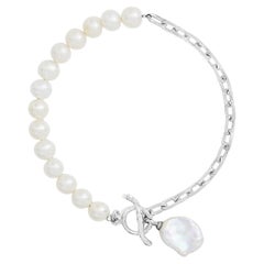 Luna Bracelet de perles d'eau douce et de Keshi en argent sterling