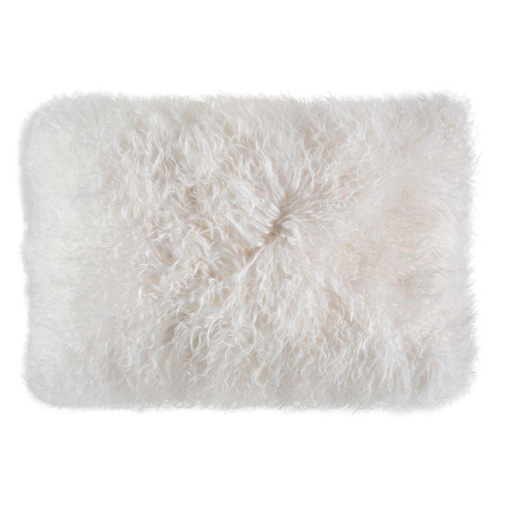 Luna Ivory Fur Lumbar Pillow For Sale
