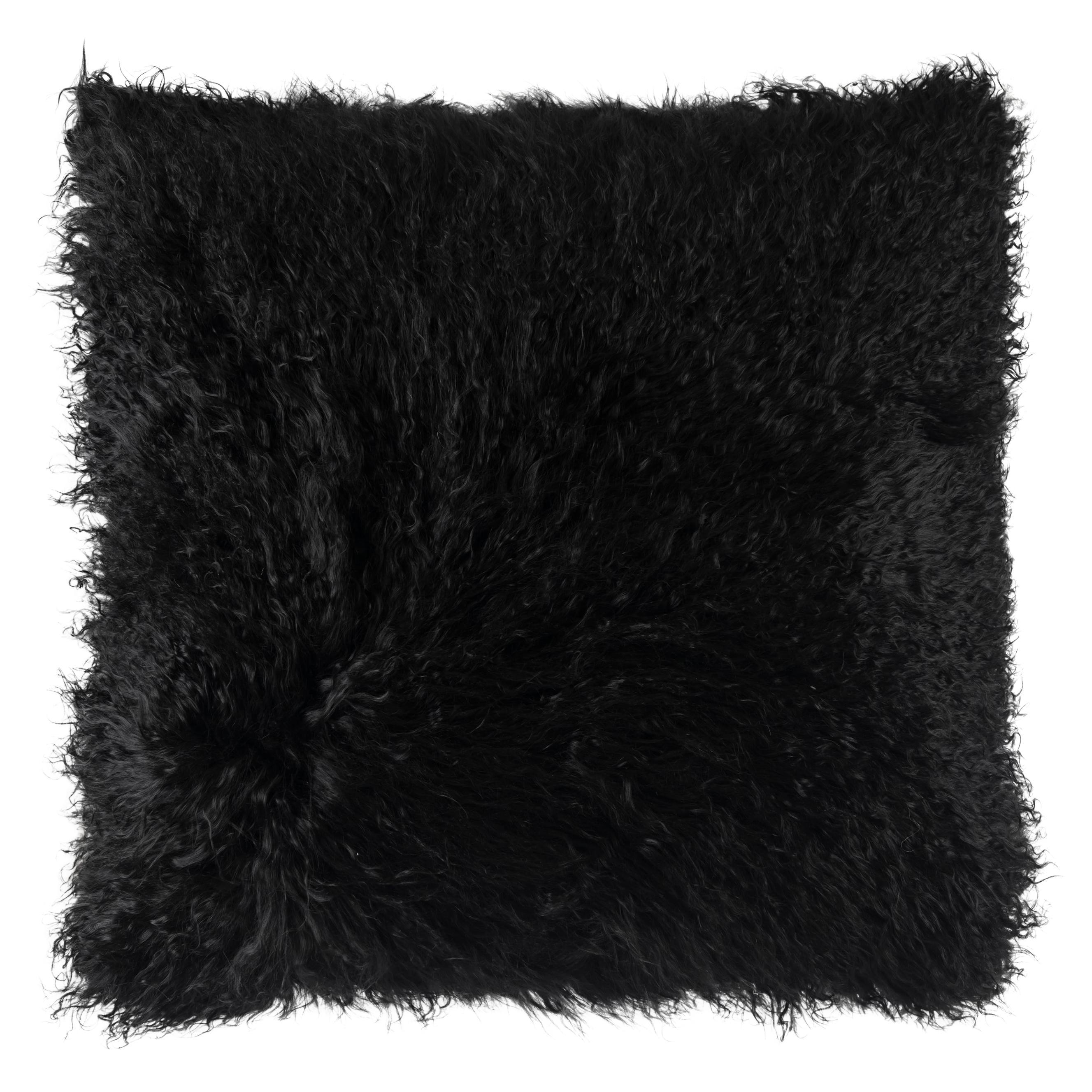 Luna Black Fur Pillow For Sale