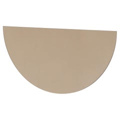 Luna Half-Moon Bronze Tinted Semi-circular Minimalist Frameless Mirror, Large