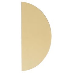 Luna Half-Moon Gold Tinted Frameless Minimalist Semi-circular Mirror, Medium