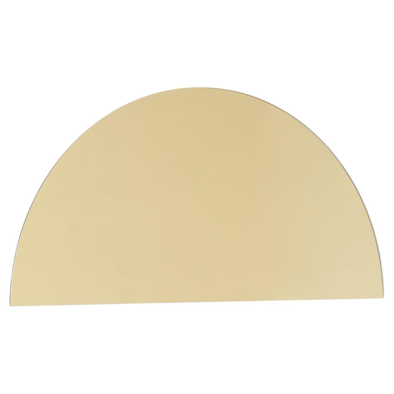 Luna Halbmond Gold getönter halbrunder moderner rahmenloser Spiegel, XL