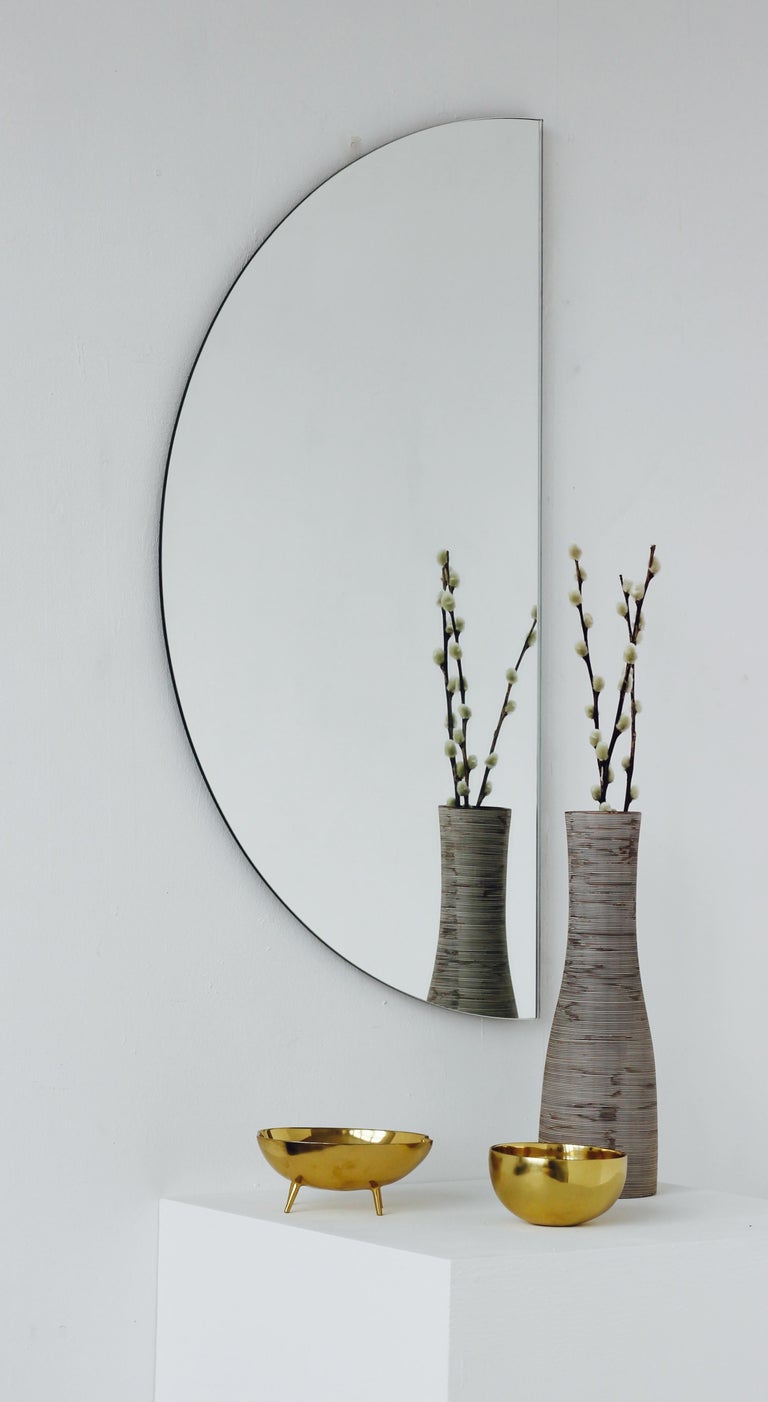 Luna HalfMoon Semicircular Minimalist Frameless Mirror, Customisable