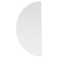Luna Half-Moon Semi-circular Contemporary Frameless Mirror, Large