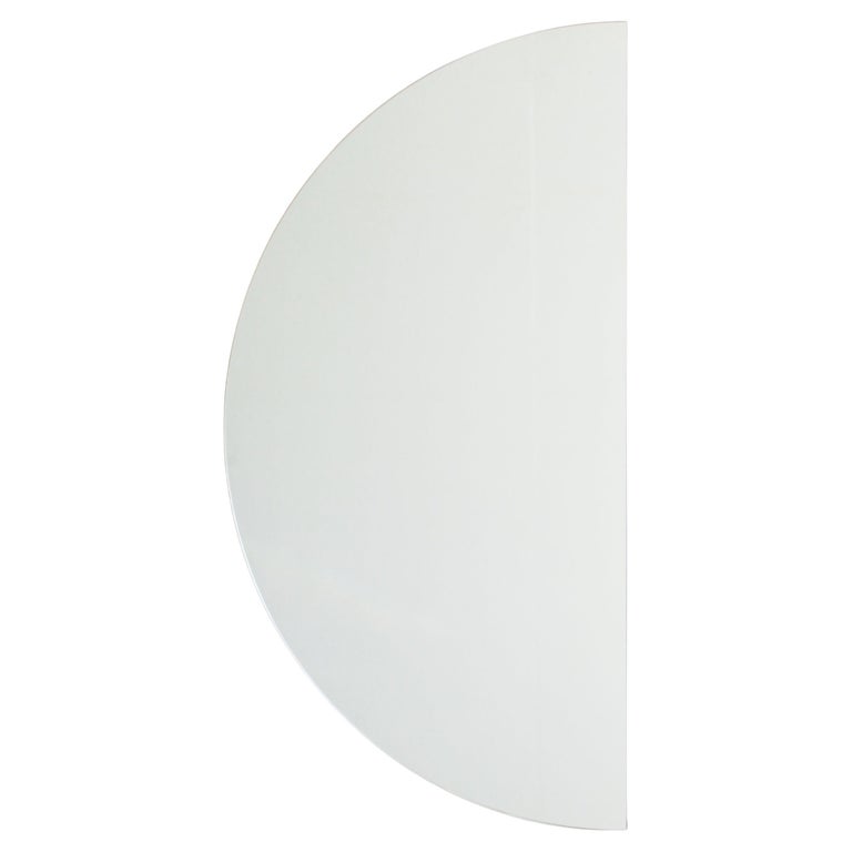 Luna Half-Moon Semi-circular Minimalist Frameless Mirror, Customisable,  Large For Sale at 1stDibs