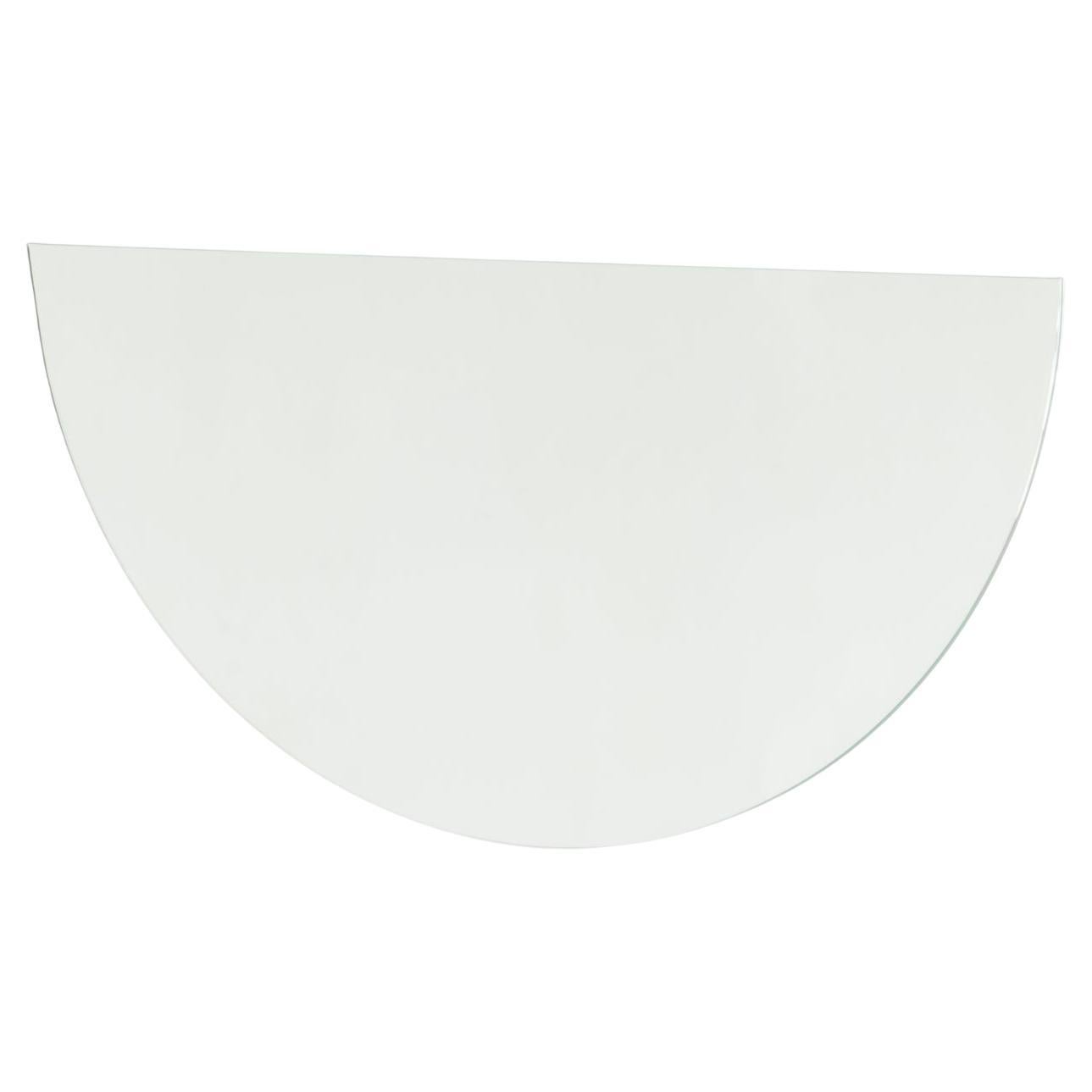 Luna Half-Moon Semicircular Contemporary Frameless Mirror, Regular