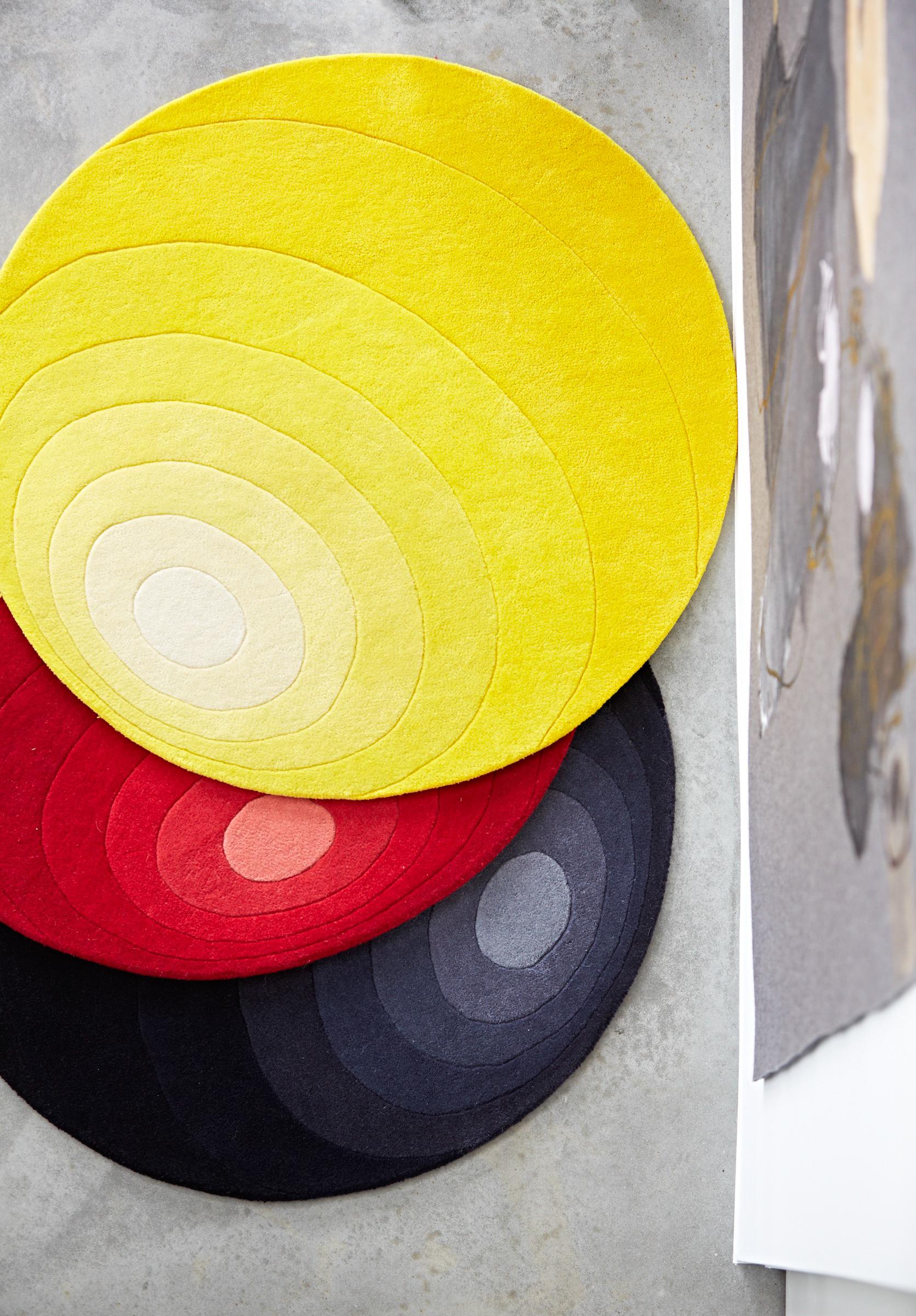 Moderne Tapis Luna touffeté à la main vert foncé de Verner Panton en vente