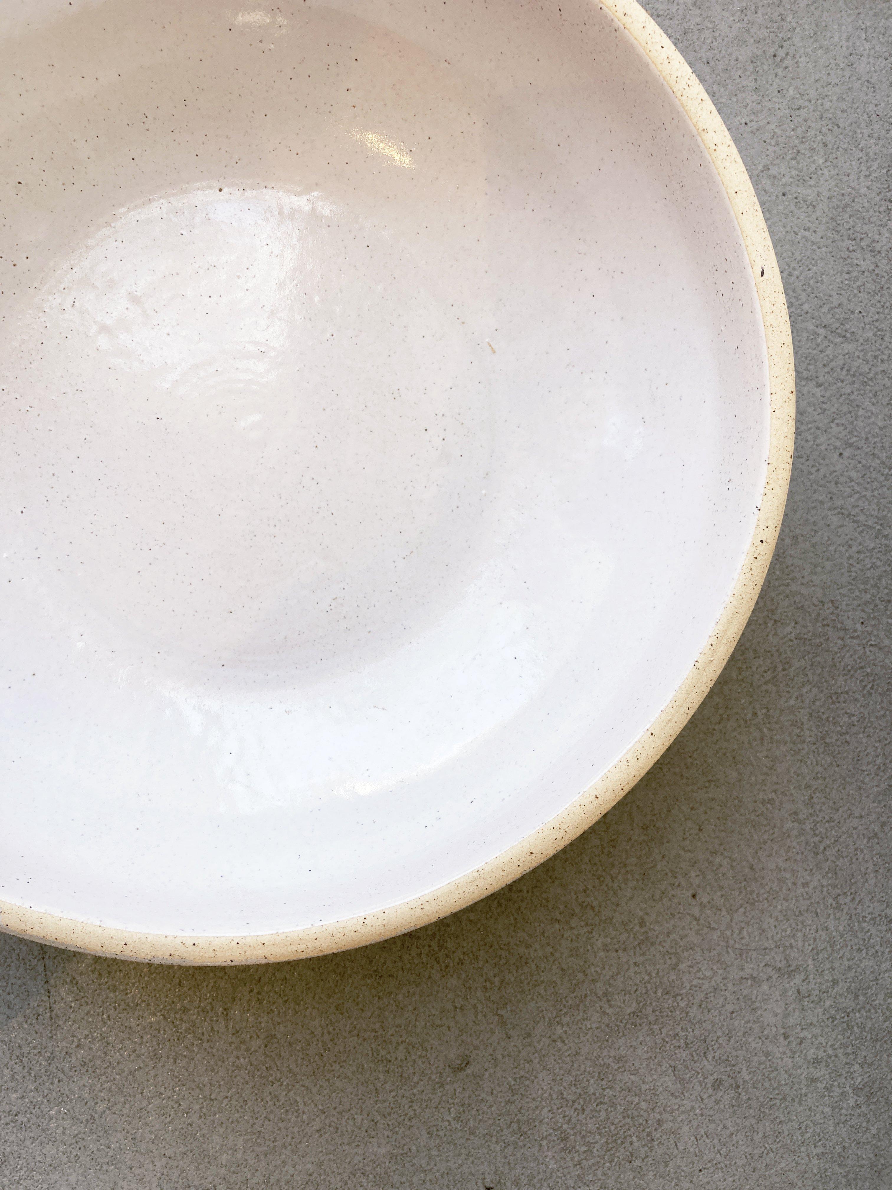 Organic Modern Luna Handmade Ceramic Serving Bowl in Ivory