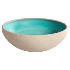 Luna Handmade Stoneware Serving Bowl in Turquoise Blue
