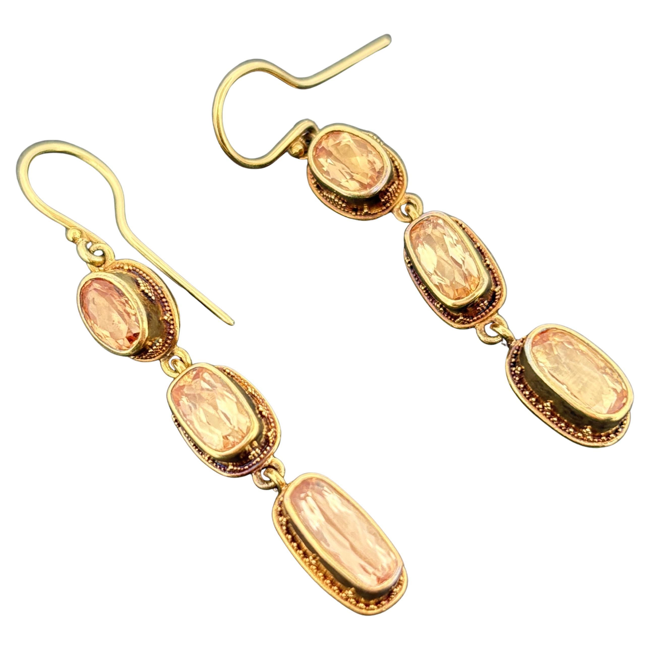 Luna Imperial Topaz 22k Orecchini pendenti 11ctw in vendita